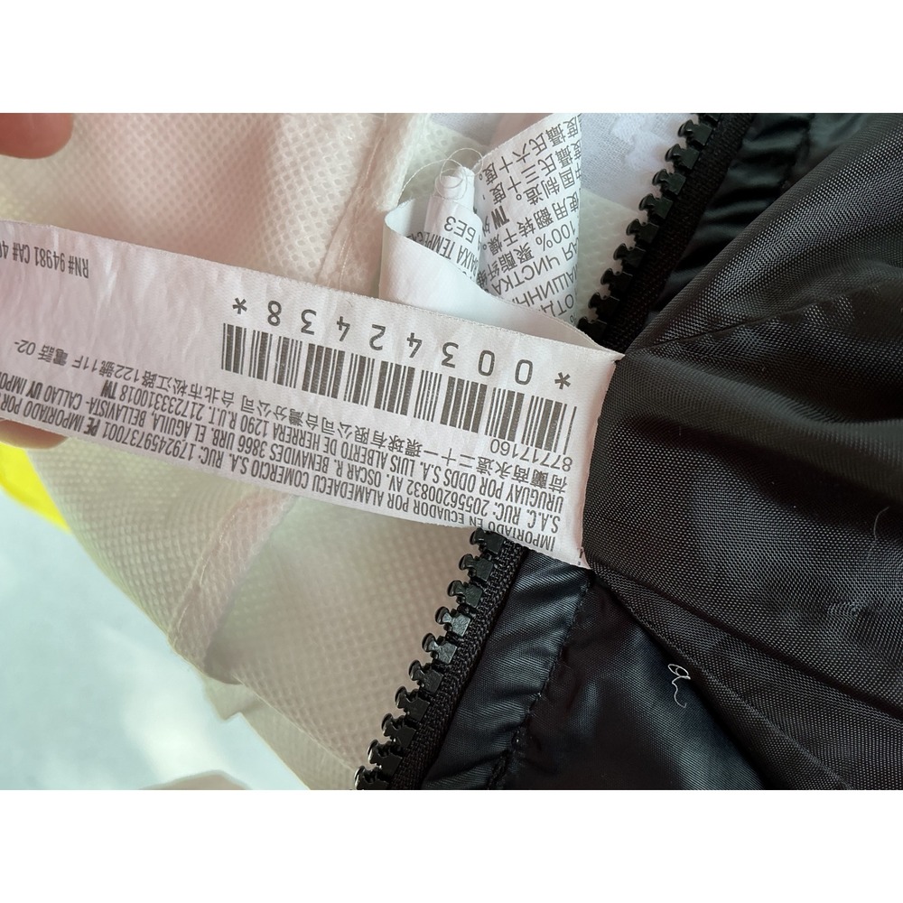 Polaroid Windbreaker Jacket Women Medium Black Yellow Retro Rainbow Excellent - Picture 5 of 7